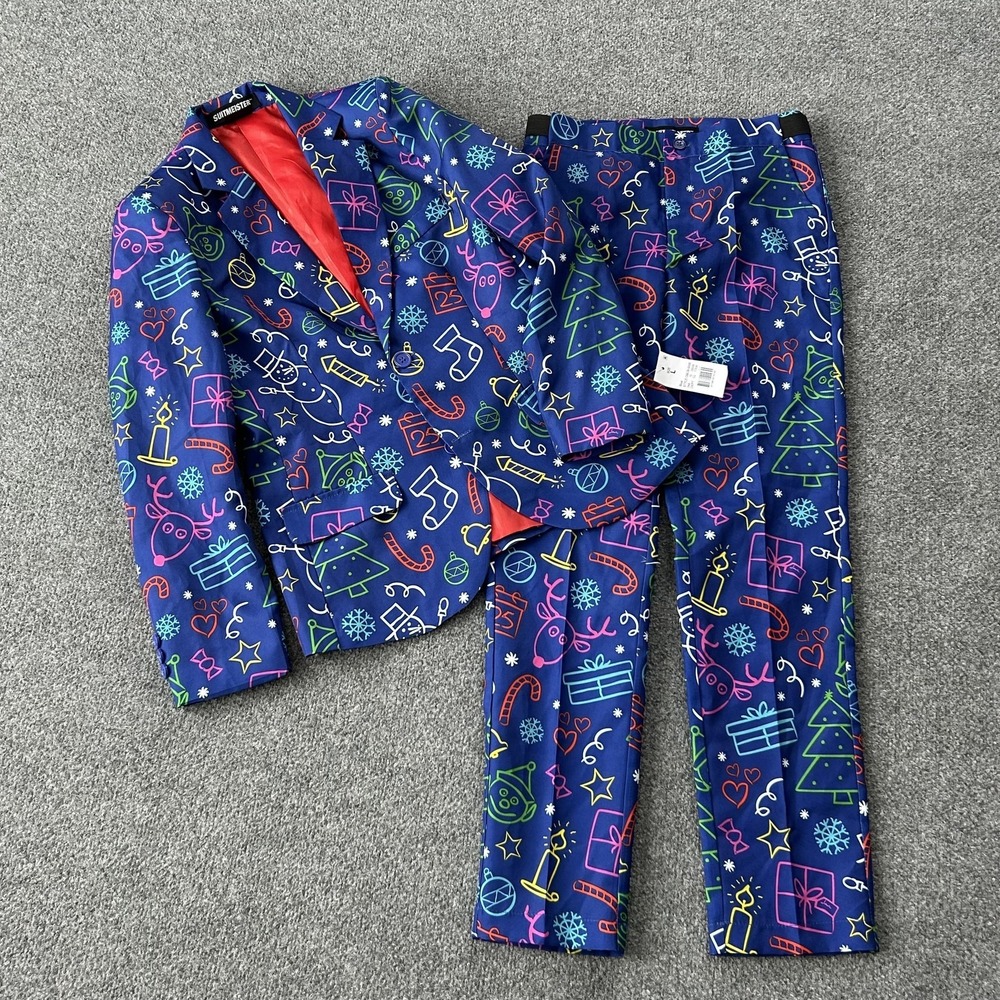 Suitmeister Suit Set Youth Large Blue‎ Christmas Holiday Party Jacket Pants